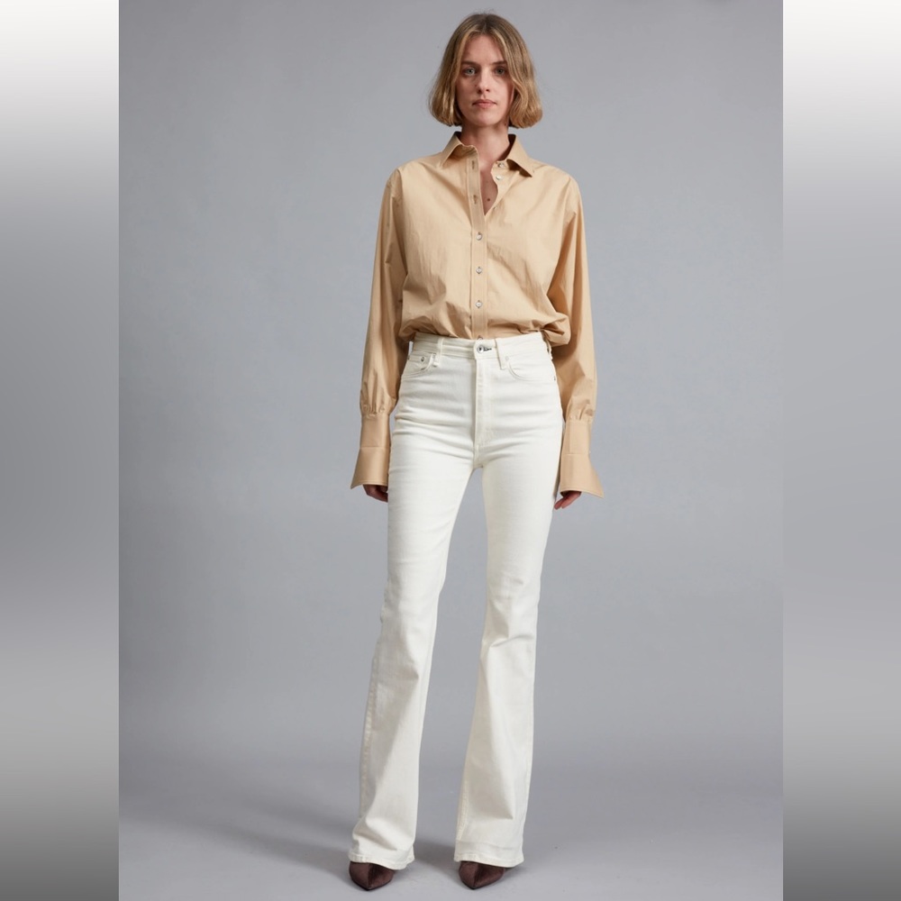 NEW Rag & Bone Casey High Rise Flare Jeans Color: White Ecru size 31